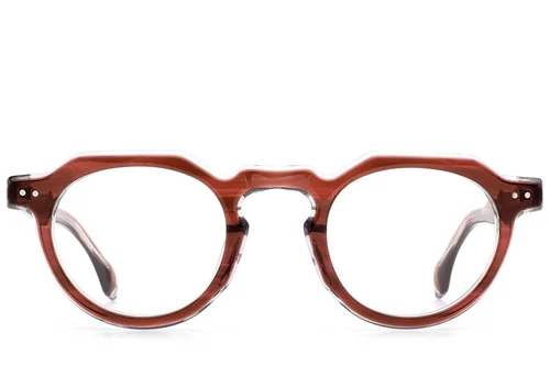 Lunettes ovales en acétate rose #BS0522-0118