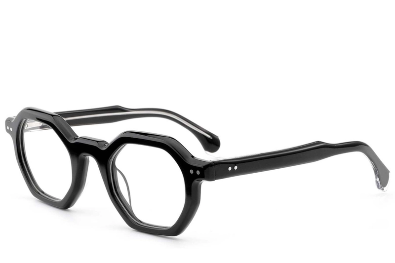 Geometric Black Acetate Glasses #BS0522-0121