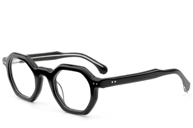 Lunettes géométriques en acétate noir #BS0522-0121