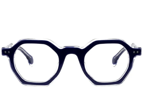 Lunettes géométriques en acétate bleu #BS0522-0122