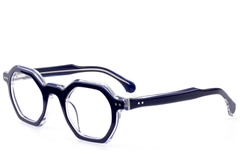 Geometric Blue Acetate Glasses #BS0522-0122
