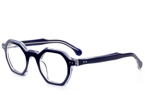 Geometric Blue Acetate Glasses #BS0522-0122