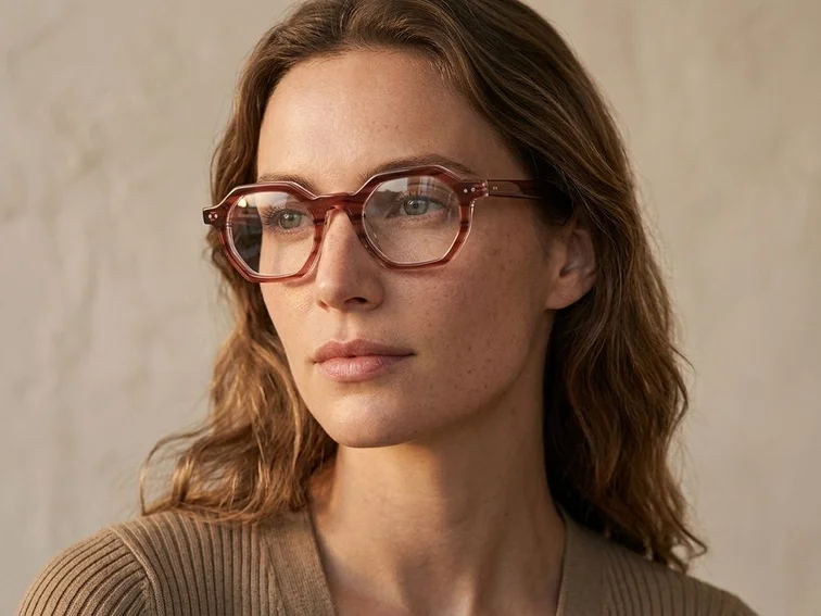 Geometrische rosa Acetatbrille #BS0522-0123