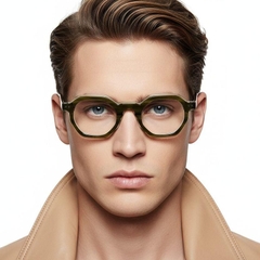 Geometric Green Acetate Glasses #BS0522-0124