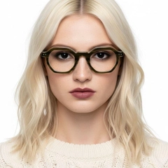 Geometric Green Acetate Glasses #BS0522-0124