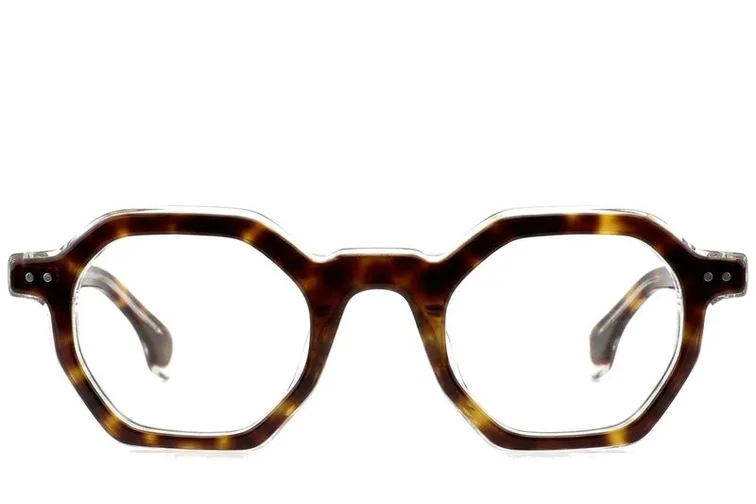 Geometric Tortoiseshell Acetate Glasses #BS0522-0125