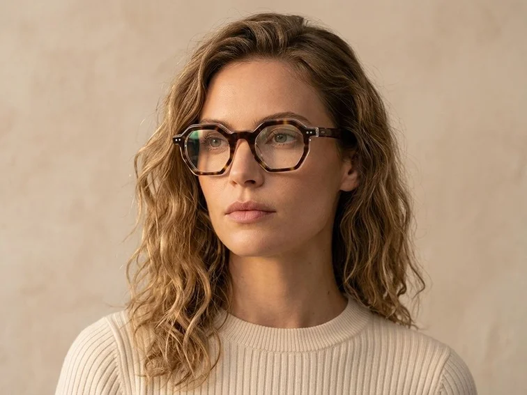 Geometric Tortoiseshell Acetate Glasses #BS0522-0125