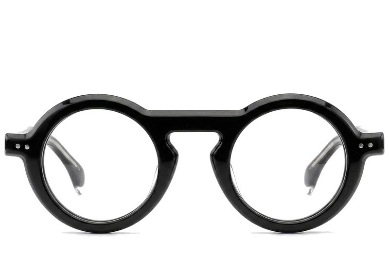 Round Black Acetate Glasses #BS0522-0126