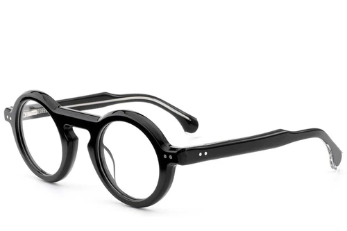 Round Black Acetate Glasses #BS0522-0126
