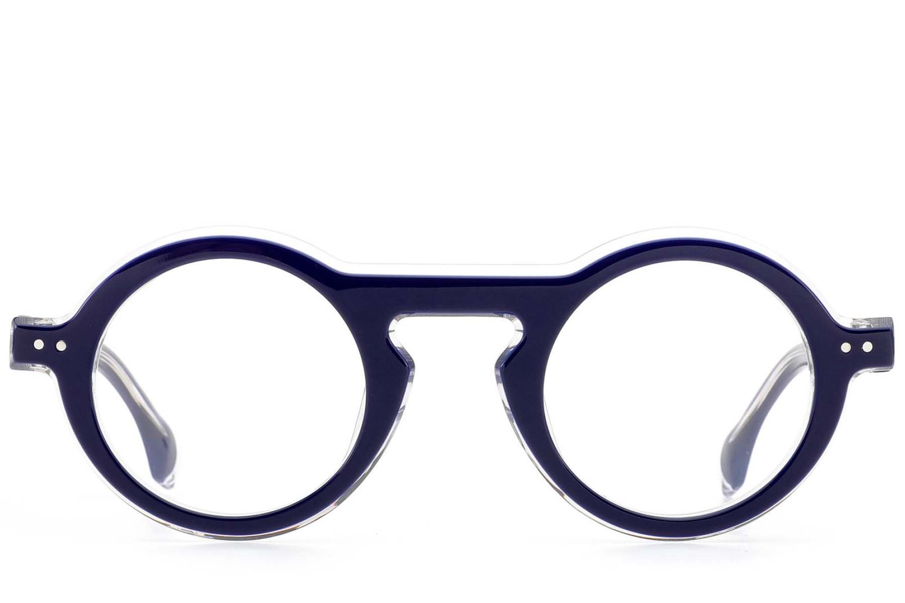 Round Blue Acetate Glasses #BS0522-0127