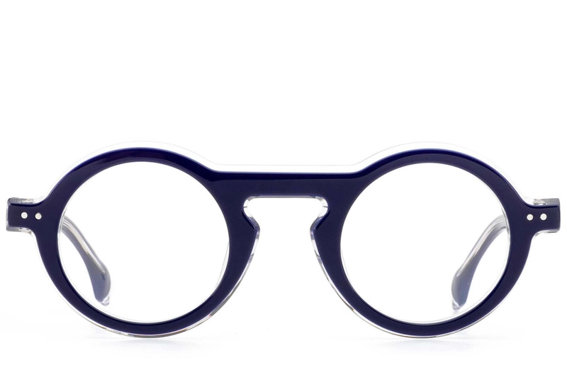 Round Blue Acetate Glasses #BS0522-0127