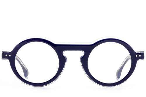 Lunettes rondes en acétate bleu #BS0522-0127