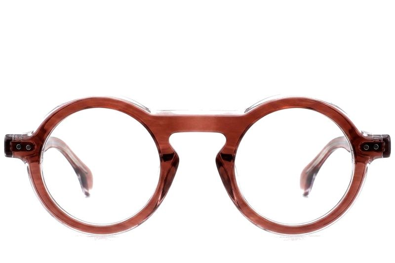 Round Pink Acetate Glasses #BS0522-0128