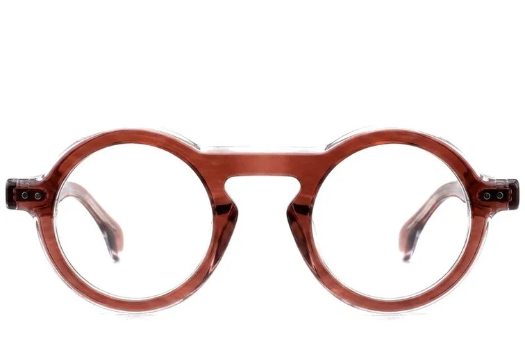Round Pink Acetate Glasses #BS0522-0128
