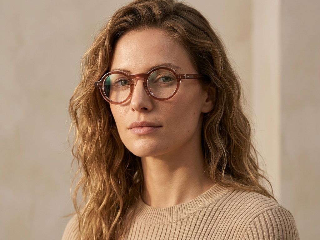 Round Pink Acetate Glasses #BS0522-0128