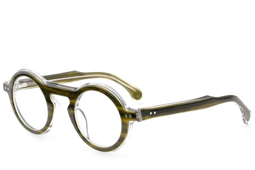 Round Green Acetate Glasses #BS0522-0129