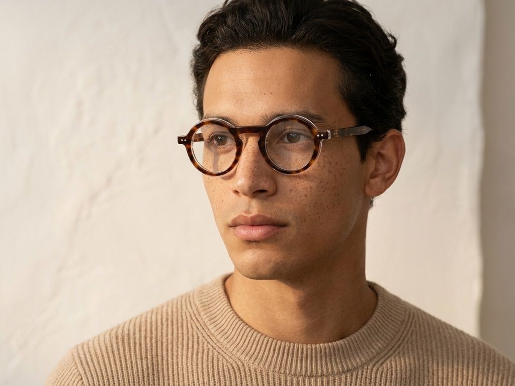Gafas redondas de acetato de carey n.° BS0522-0130