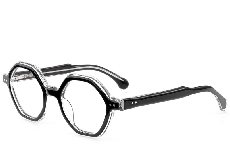 Geometric Black Acetate Glasses #BS0522-0131