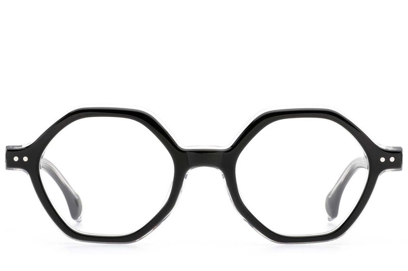 Geometric Black Acetate Glasses #BS0522-0131
