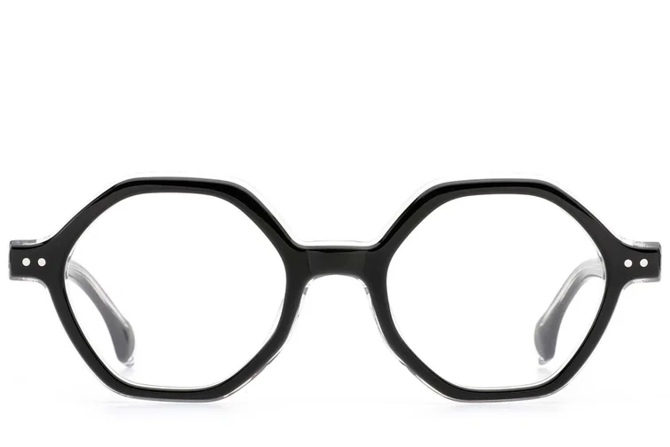 Lunettes géométriques en acétate noir #BS0522-0131