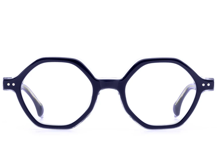 Geometrische blaue Acetatbrille #BS0522-0132