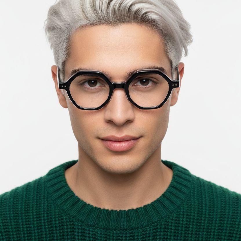 Geometric Blue Acetate Glasses #BS0522-0132