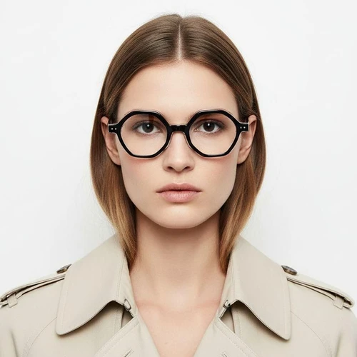 Lunettes géométriques en acétate bleu #BS0522-0132