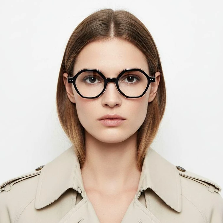 Geometrische blaue Acetatbrille #BS0522-0132