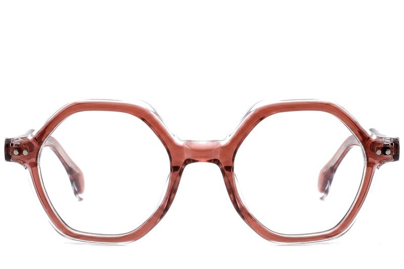 Occhiali in acetato rosa con motivo geometrico #BS0522-0133