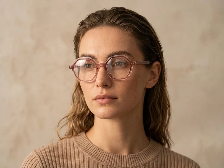 Geometrische rosa Acetatbrille #BS0522-0133
