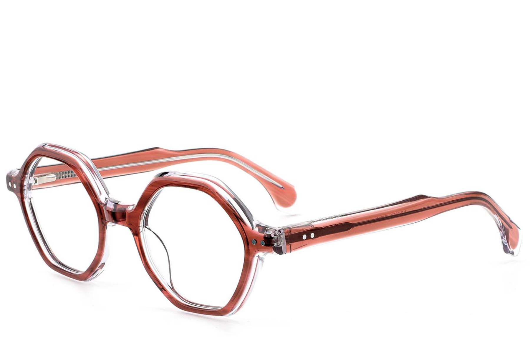 Gafas geométricas de acetato rosa #BS0522-0133