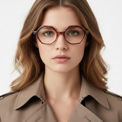 Gafas geométricas de acetato rosa #BS0522-0133