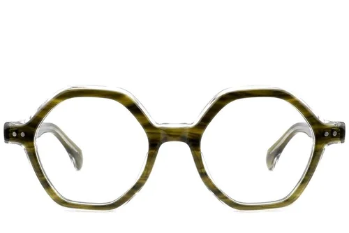 Lunettes géométriques en acétate vert #BS0522-0134