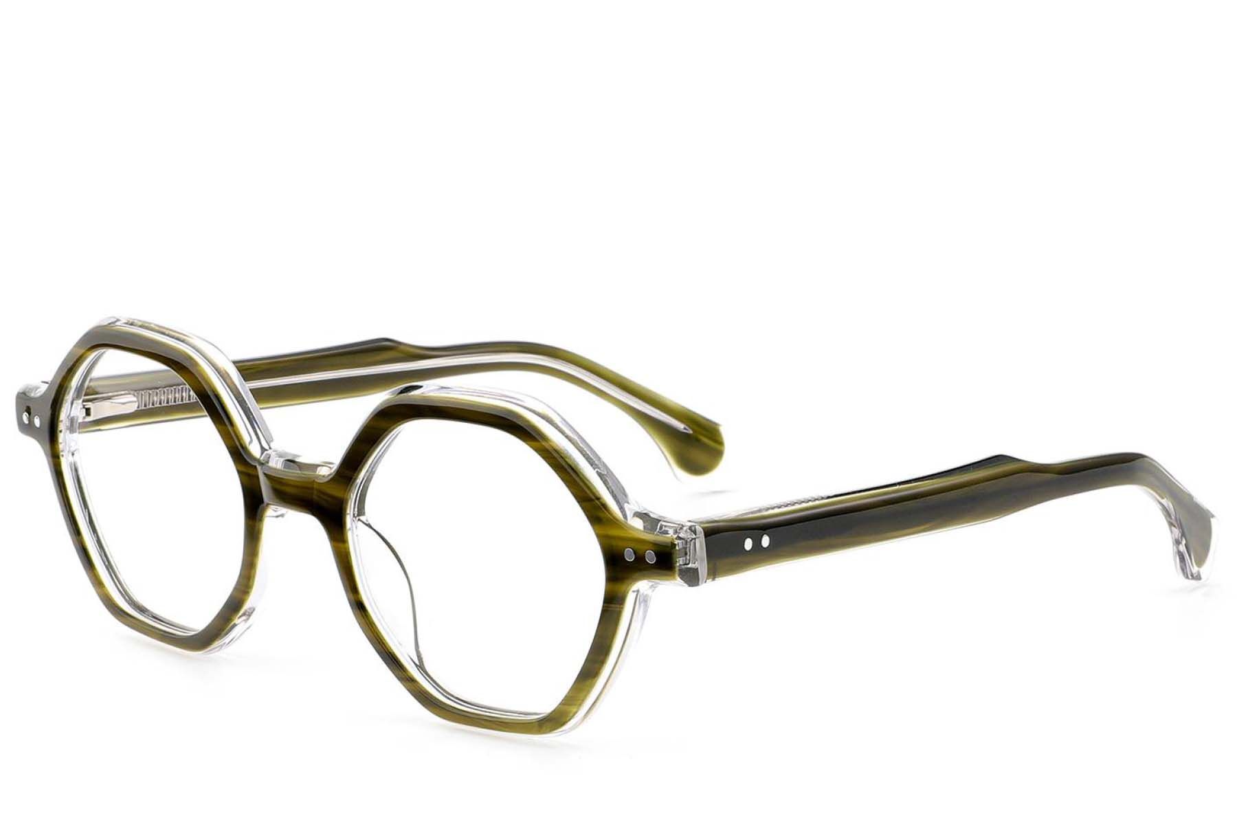 Geometric Green Acetate Glasses #BS0522-0134