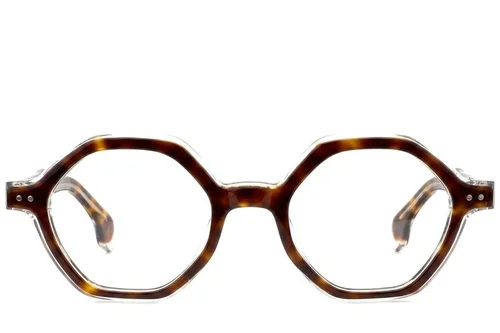 Lunettes en acétate à motif écaille de tortue géométrique #BS0522-0135