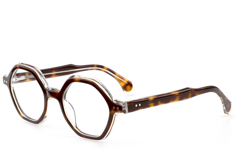 Geometric Tortoiseshell Acetate Glasses #BS0522-0135