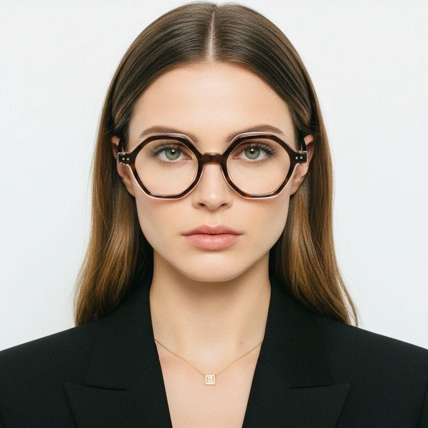 Geometric Tortoiseshell Acetate Glasses #BS0522-0135