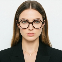 Geometric Tortoiseshell Acetate Glasses #BS0522-0135