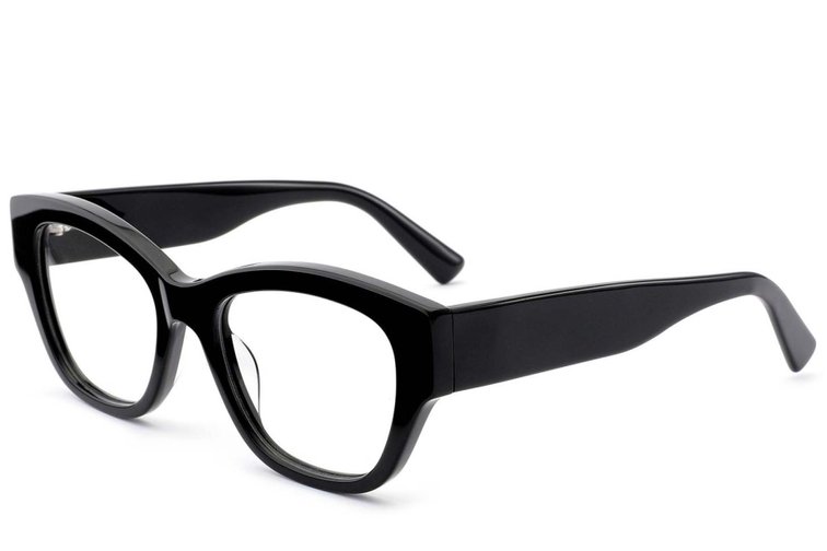 Schmetterlingsbrille aus schwarzem Acetat #BS0522-0136