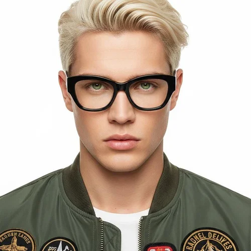Lunettes papillon en acétate noir #BS0522-0136