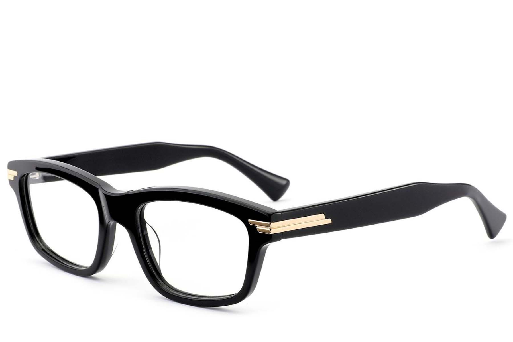 Rectangular Black Acetate Glasses #BS0522-0140