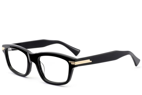 Rectangular Black Acetate Glasses #BS0522-0140