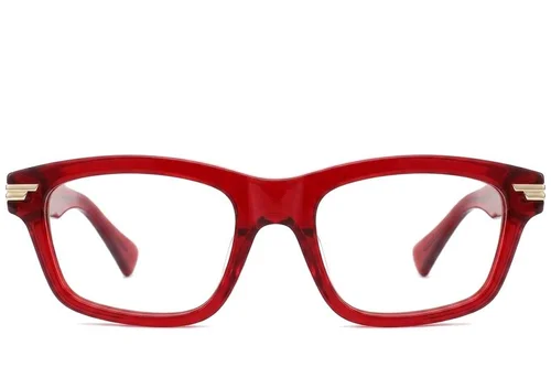 Verres rectangulaires en acétate rouge #BS0522-0141
