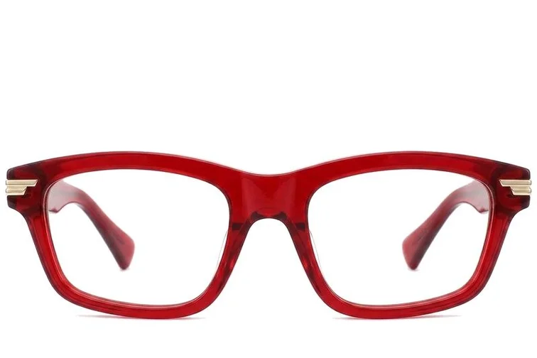 Rectangular Red Acetate Glasses #BS0522-0141