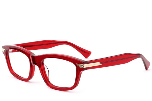 Rectangular Red Acetate Glasses #BS0522-0141