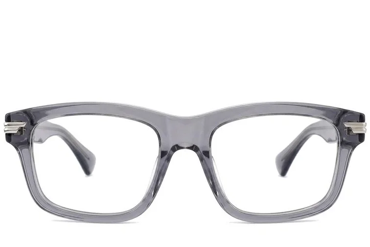 Rectangular Gray Acetate Glasses #BS0522-0142