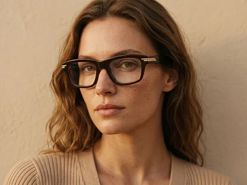 Lunettes rectangulaires en acétate brun #BS0522-0143
