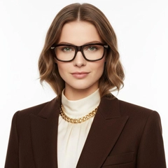 Rectangular Brown Acetate Glasses #BS0522-0143
