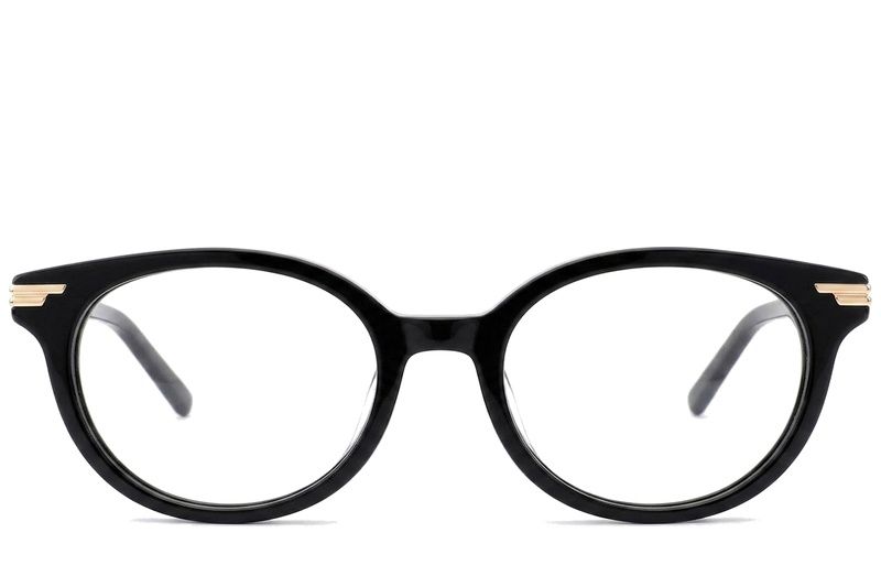 Gafas ovaladas de acetato negro #BS0522-0145