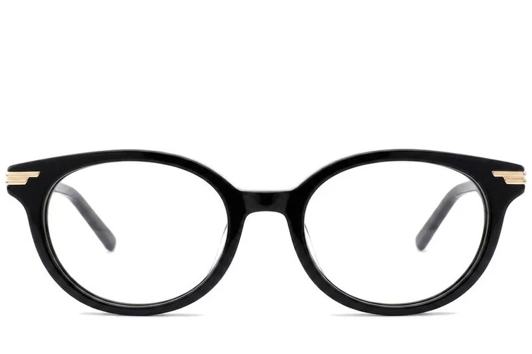 Gafas ovaladas de acetato negro #BS0522-0145